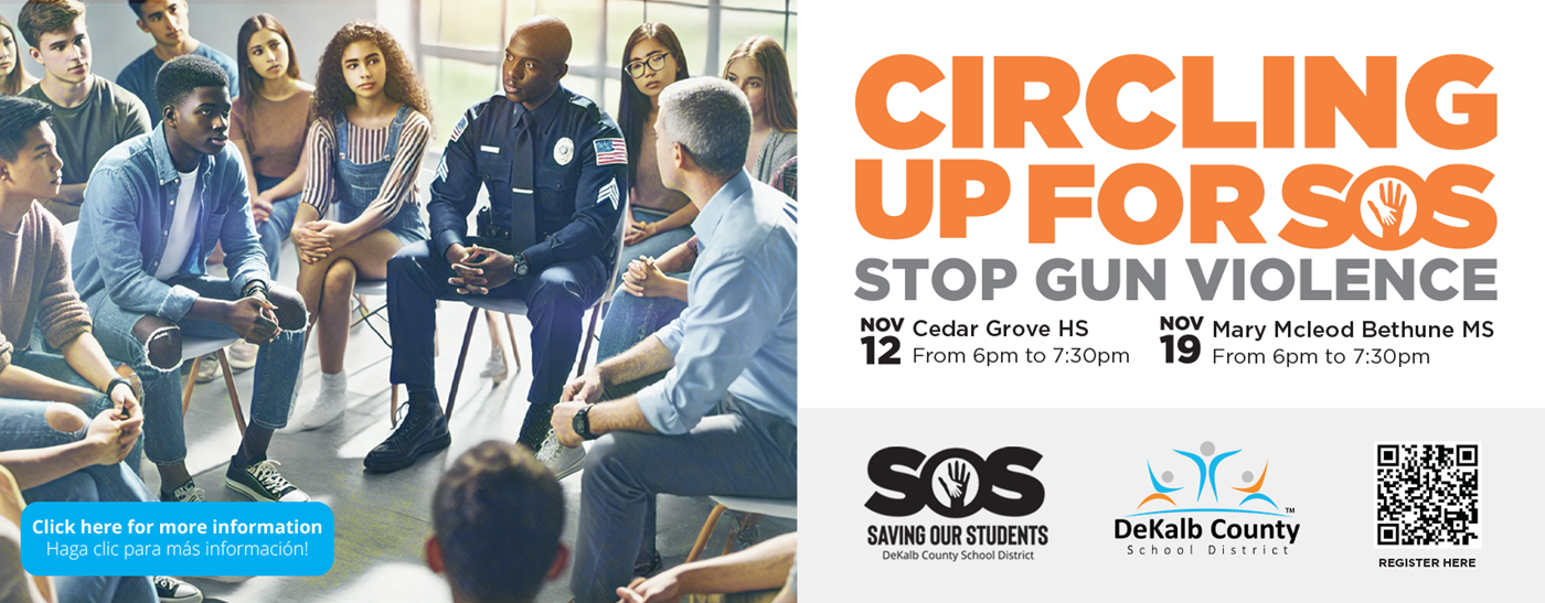 ad for circling up for sos stop gun violence nov 12 cghs and nov 19 mmbms